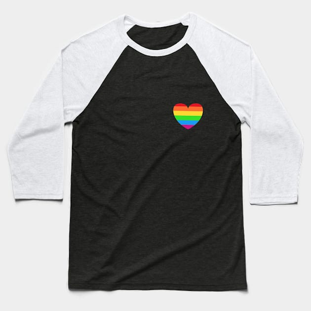 Heart (Small, Rainbow) Baseball T-Shirt by pepart